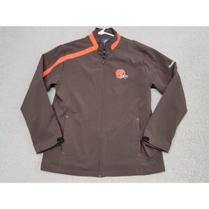 Cleveland Browns Jacket Mens Large Brown NFL Football Reebok On Field Softshell